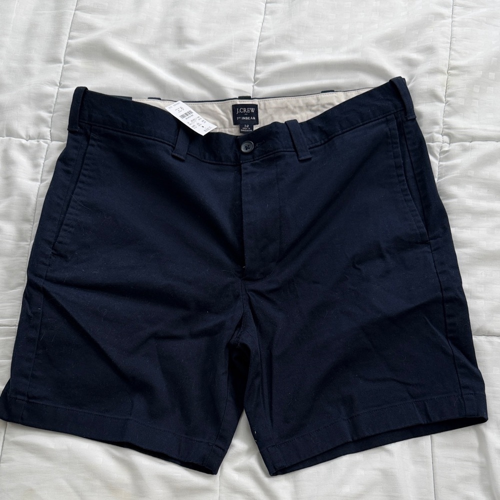 J. Crew Men's Dark Blue Flat Front Shorts